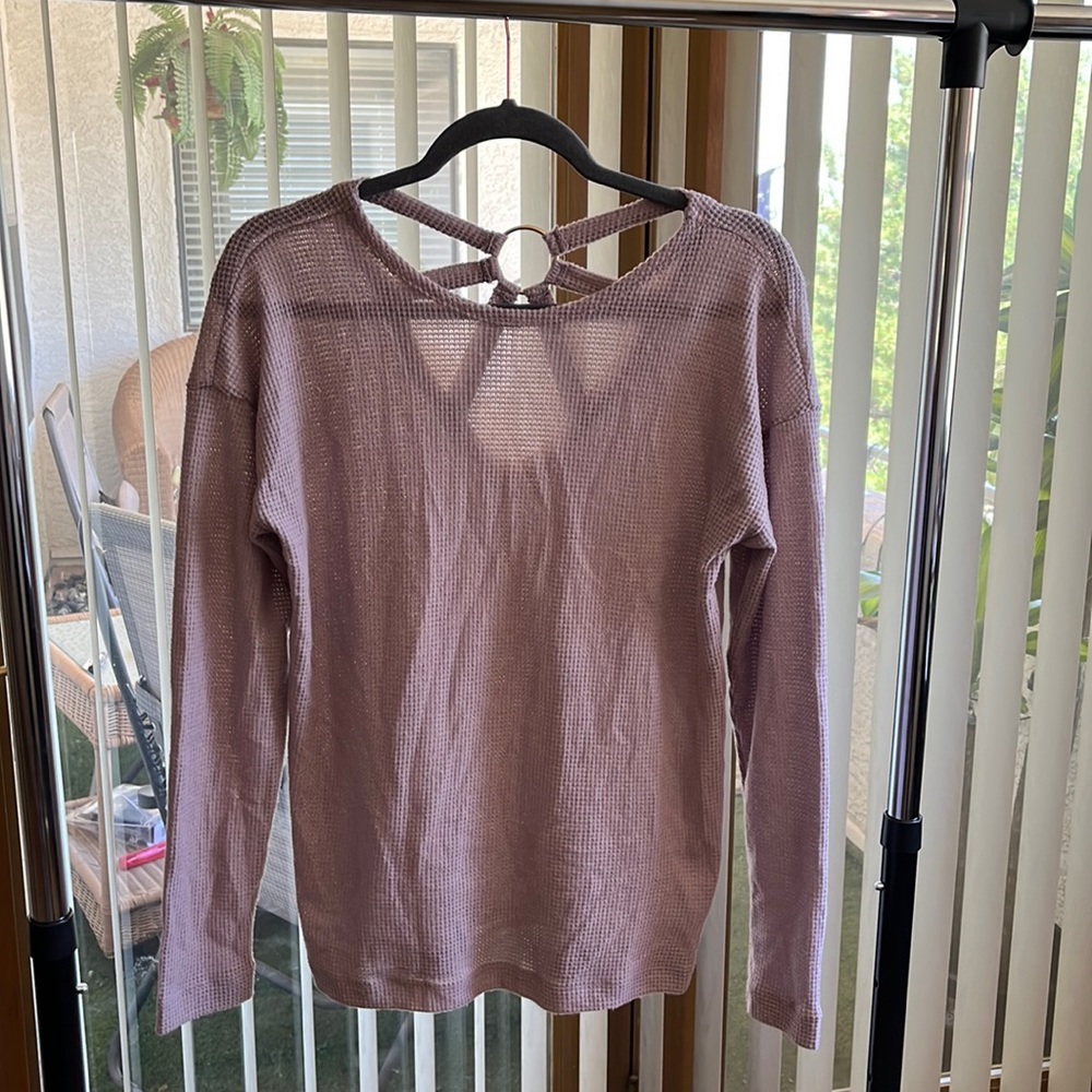 Popular Basics lavender top with sexy open back